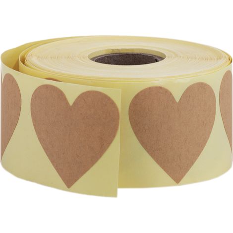 PrimeMatik - Autocollant adhésif forme de coeur de 38 mm marron (1/5)
