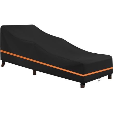 Housse de Chaise Longue Extérieur Imperméable 200x75x40cm Protection Transat Bain de Soleil, Oxford 600D, Durable, Anti-UV, Résistante aux Intempéries (1/5)