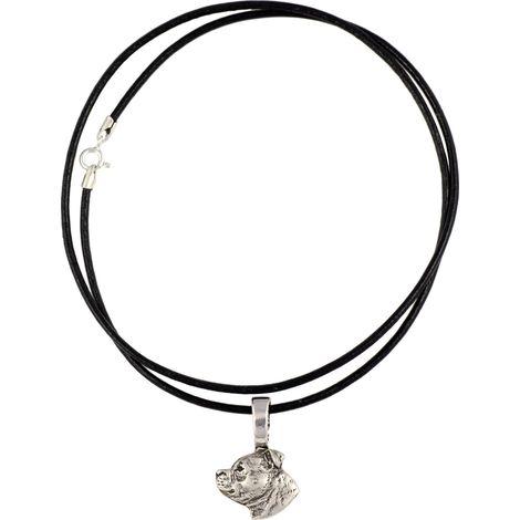 Collier Staffordshire Bull Terrier (Staffik, Staffi) - pendentif en argent plaqué pour amoureux des chiens, bijou discret signé Art-Dog (1/5)