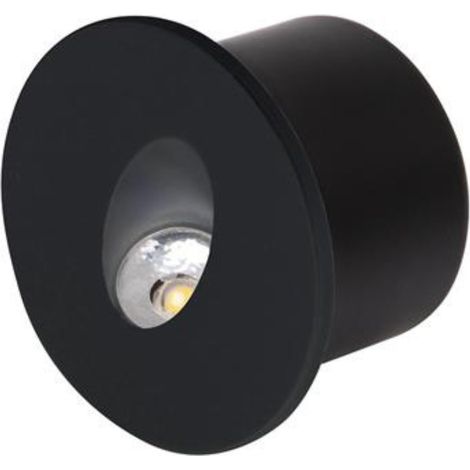 Spot LED mural rond noir 3W 4000K – Économie d'énergie A++ – Diffusion lumière naturelle – Pour intérieur et encastré au mur – Horoz Electric (1/2)