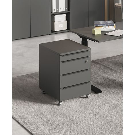 Caisson de bureau mobile graphite 4 tiroirs Maily (1/5)