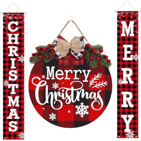 [NIEMALS VERWENDET] Weihnachtskranz mit Weihnachtsliedern, weihnachtliches Willkommensschild, Weihnachtsdekoration, weihnachtliche Hängefahnen, weihnachtliche Holzgirlande