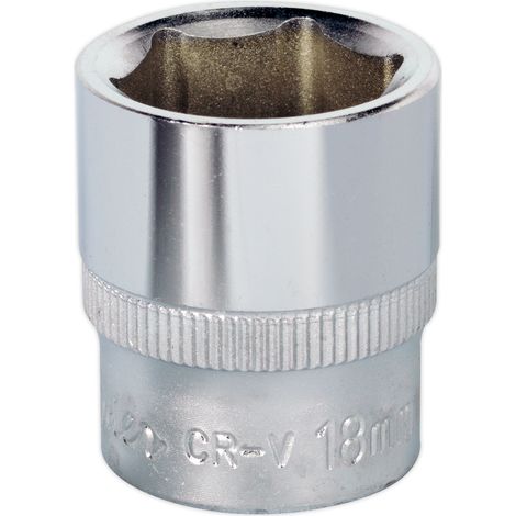 Sealey S3818 Premier Socket 3/8"Sq Drive 18mm