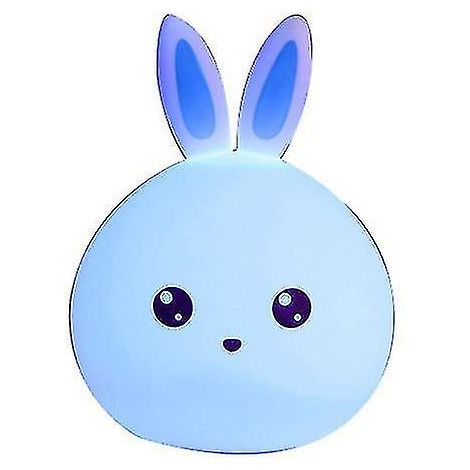 Veilleuse LED lapin, lampe de chevet tactile, 7 couleurs, portable, rechargeable, en silicone. (1/3)