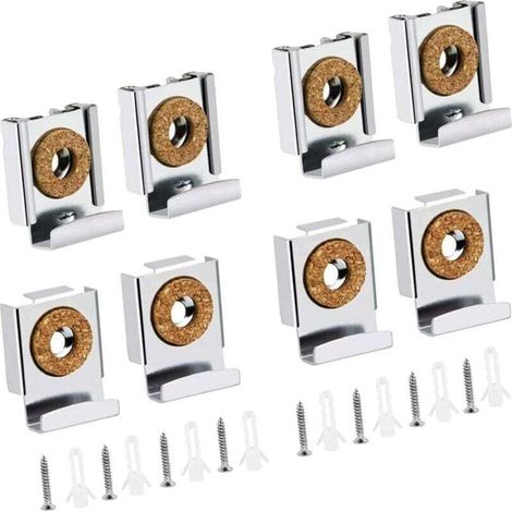 8 Pcs Fixation Miroir Mural Fixation Miroir Lourd Support Miroir Mural Support Miroir Barbier avec Bouchon en Plastique et vis pour Accrocher. (1/4)