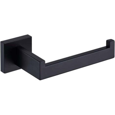 PA Porta carta igienica, dispenser e gancio da parete in acciaio inox nero opaco per bagno e cucina