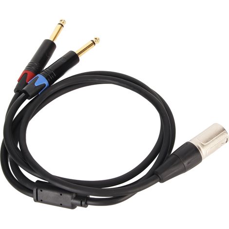 Câble séparateur Y XLR mâle vers double 6.35mm TS pour microphone, adaptateur audio 2m