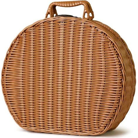 Faltbarer Aufbewahrungskorb aus Kunststoff in Rattanoptik – Runder Organizer-Korb mit großem Fassungsvermögen für Schlafzimmer und Badezimmer – Erhältlich in 3 Größen (S/M/L), braun – XL-Modell (1/5)