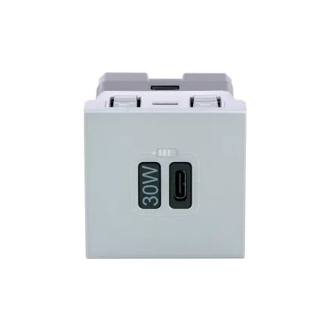 Chargeur simple USB Mosaic Type-C 3A 30W power delivery 2 modules alu LEGRAND 079385L (1/3)