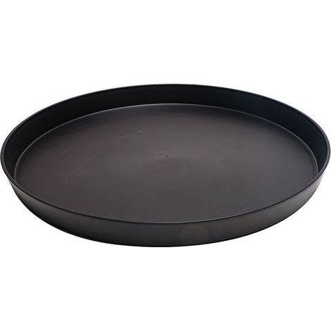 Set of 6 plant trays, plastic water trays, indoor flower pot trays, flower pot trays, bird bath, planting trays, black, 22.6 cm diameter (1/4)