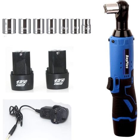 Cordless Ratchet Wrench Kit 3/8 Square Drive Electric Tool with 2-Pack 1500mAh Batteries 7Pcs Sockets LED Work Light, 40Nm 230RPM Speed Electric Wrench for Mechanical Maintenance Repair DIY Tasks (1/5)