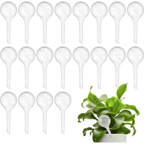 20 ballons d'arrosage transparents en plastique, ampoules lumineuses d'arrosage automatique transparentes, boules d'arrosage automatiques en plastique, dispositif d'arrosage pour plantes de jardin (1/5)