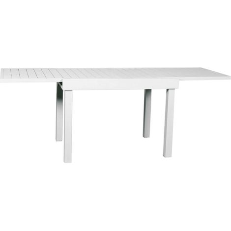 Tavolo da Giardino Allungabile 106/212x75x75 cm in Alluminio Vorghini Capannori Bianco (1/2)