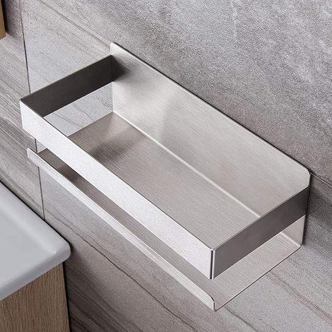 Étagère de douche, étagère d'angle auto-adhésive pour salle de bain, acier inoxydable SUS 304 (1/5)