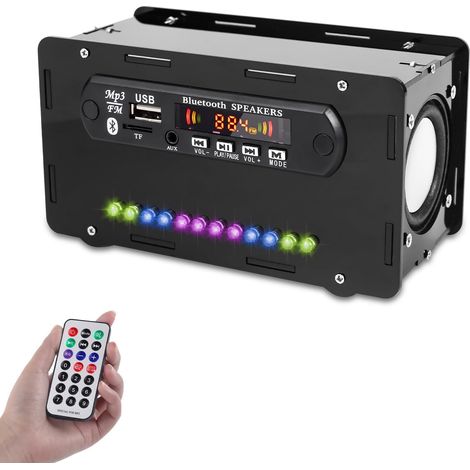 Kit de soudage électronique DIY Haut parleurs Bluetooth avec Radio FM, Mini amplificateur stéréo Domestique à LED - Boîtier Haut-Parleur Inclus Un kit Radio (1/5)