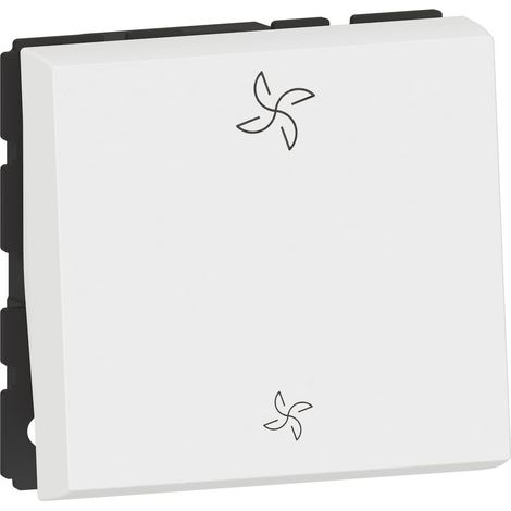 Legrand – Interrupteur double module pour VMC – Contrôle de vitesse – Connexion rapide sans outil – Encastré – Gamme Mosaic – Blanc (1/10)