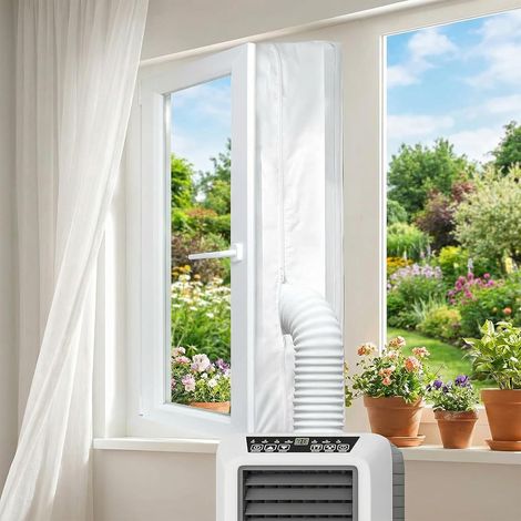 CCYKXAJoint de Fenêtre pour Climatiseur, Portable Universelle Kit Calfeutrage pour Climatiseur Mobile Sèche-Linge, Étanche Tissu De Calfeutrage pour400CM) (1/5)