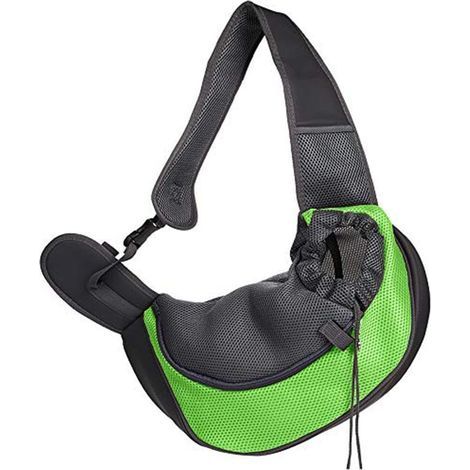 Sac à dos de voyage souple et respirant pour chat et chien (1 pièce, vert) (1/3)