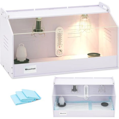 Couveuse pour élevage de poussins jusqu'à 36°C – Capacité 50 œufs – Dimensions 78 x 40 x 42 cm – Éclairage et chauffage réglables – Wiesenfield