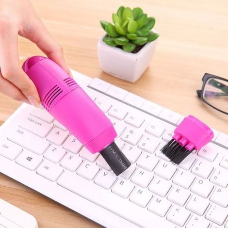 1 Mini Aspirateur Clavier, USB, Bac amovible, Kit nettoyage, Compact, Bureau