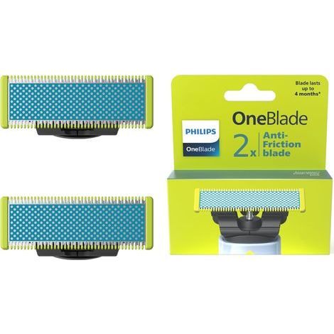 PHILIPS Philips OneBlade Ersatzklingen für Gesichts-/Körperreinigungsset (2er-Pack/Anti-Reibungs) (1/5)