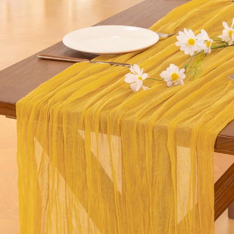 Chemise De Table - Toile De Fromage - 305 cm x 30 cm - Terracotta - Style Rustique Fermier - Pour Décoration De Table De Fête Ou Intérieure - 1 Pièce (1/5)