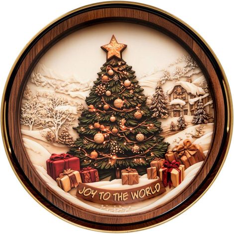 Plateau de Noël décoratif D. 33 cm - Atmosphera créateur d'intérieur (1/5)