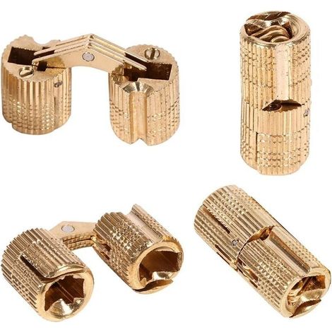 Stück zylindrische Scharniere, unsichtbare Messing-Fassscharniere für DIY-Schmuckkästchen, handgefertigte Bastelarbeiten (10 mm) (1/5)