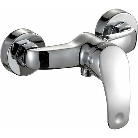 Chrome Wall Mounted Brass Shower Mixer Tap Bar Manual Cold and Hot Water Faucet Single Lever Bathroom Accessories (1/5)