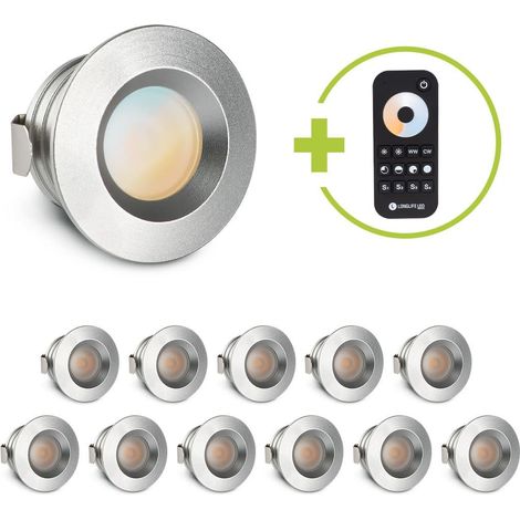 Einbaustrahler Mini flach Torino 3W CCT IP44 - Farbe: silber - Anzahl: 12x