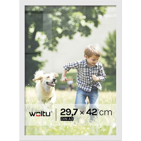 Cadre Photo 29,7x42 cm WOLTU, Cadre pour Photo A3 en Bois MDF, Décoration Murale ou sur Table, Blanc (1/5)