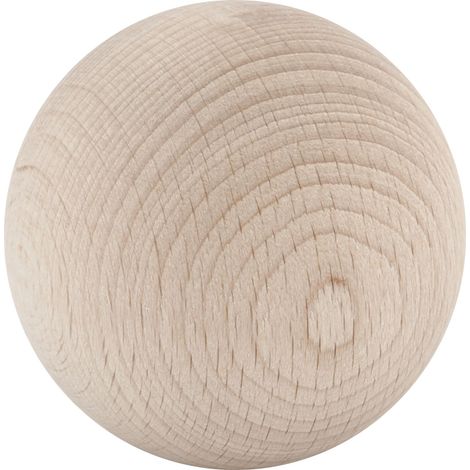 Holz-Kugel (Türknauf) ø 50 mm ohne Hülse M8-Gewinde, Möbelgriff Buche natur