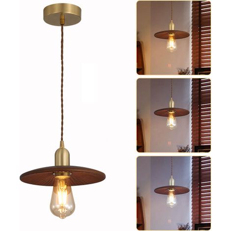 Lustre vintage, suspension moderne du milieu du siècle, Plafonnier suspendu, Suspension en métal, 3 températures de couleur réglables, 22 cm x 15 cm (1/5)