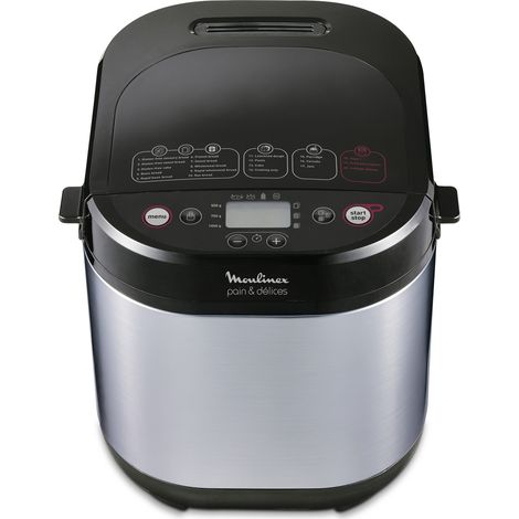 Moulinex – Machine à pain 1kg inox/nr – Pétrin puissant 600W – Cuisson rapide – 15 programmes automatiques (1/10)