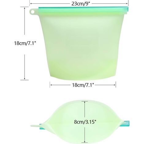 CSPARKV (4 Pack) Reusable Silicone Food Bag Reusable Freezer Bag Leakproof Sealing Bags for Fruits Vegetables Meat Storage for Good Refrigeration Storage (1/5)