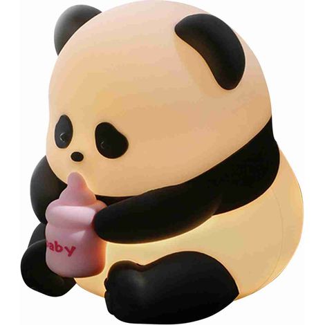 Panda assis, lumière, ornement mignon, haute valeur, capteur d'ambiance pour chambre à coucher, soins oculaires, nuit en Silicone (1/5)