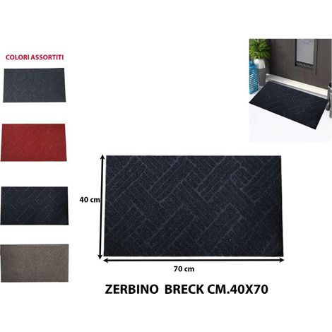 Zerbino Tappeto Brek in Moquette e Finta Gomma 40 x 70 cm 4 Colori