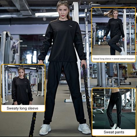 Fitness-Saunaanzug für Damen, Oberteil, Hose, Trainingsanzug, Workout-Anzug, Trainingsanzug (1/5)