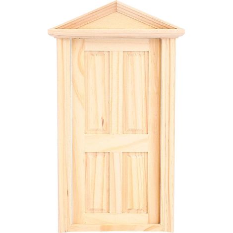 Maison de Poupée 1:12 Miniature DIY Porte en Bois Flèche Accessoires Meubles (1/5)