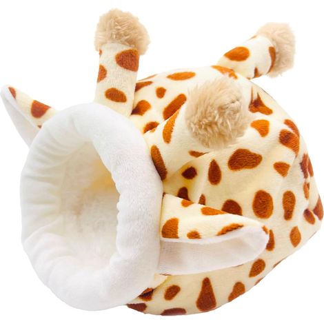Lit de Hamster Petite Maison d'hiver pour Petits Animaux Grotte Cachette Dormeurs Nid Lit Panier Suspendu Hamac en Cage Lits Troglodytes Chauds avec Coussin Amovible pour hérisson, souris, écureuils