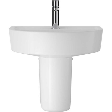 Hudson Reed Marlow Comfort Basin and Semi Pedestal 420mm Wide - 1 Tap Hole (1/5)