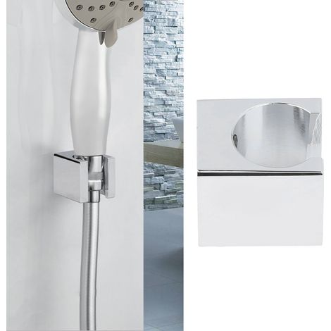 Support de pomme de douche haute qualité ajustable angle structure robuste cuivre pur pour douche main salle de bains avec finitions chromées résistant corrosion inclus vis et ancres murales (1/5)