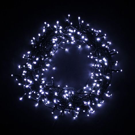 Guirlande LED 15M 300LED IP44 - câble vert, BLANC FROID - SILUMEN