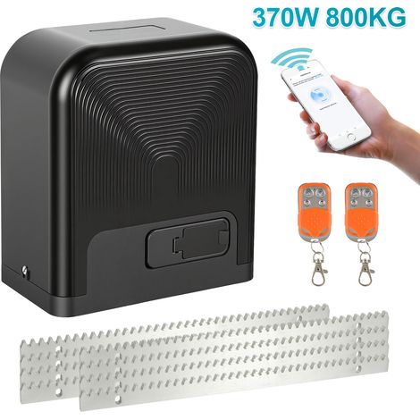 Randaco Schiebetorantrieb Set - 370W Motor, bis 800 kg, WiFi mit 2 Schlüssel und Fernbedienung, Hoftorantrieb, Torantrieb, Schiebetor, Toröffner Alarmleuchte