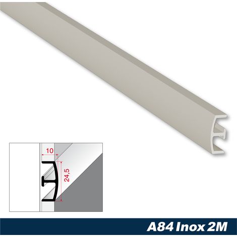 Guide per piastrelle in alluminio, durevoli e antiruggine come protezione dei bordi: Inox, Trim - 25x10mm