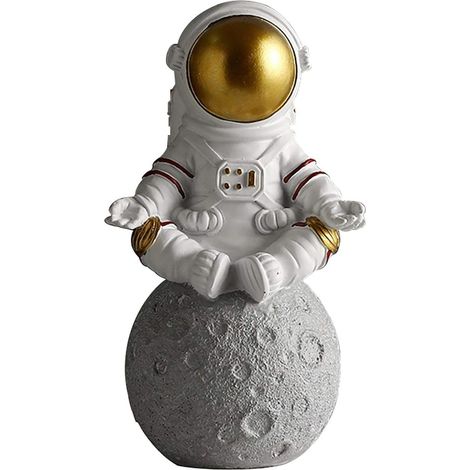 Statue Astronaute - Sculpture Résine Décor Bureau Maison Bureau Éducatif Enfant - Or Argent - Lot de 1 (1/5)
