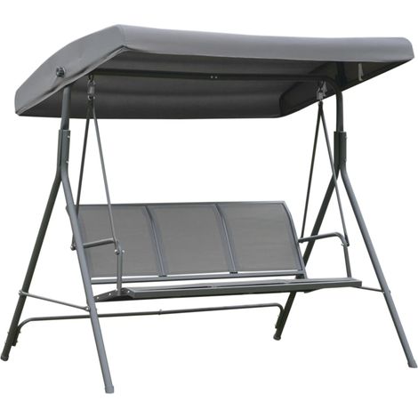 schaukel easycomfort 3 sitze mit sonnendach grau 171x110 cm (1/3)