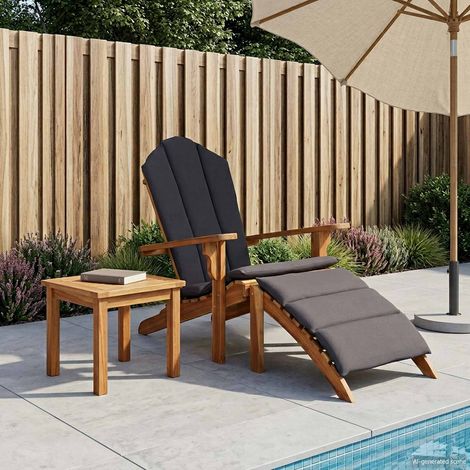 vidaXL Chaise Adirondack de jardin avec repose-pieds Naturel (1/5)