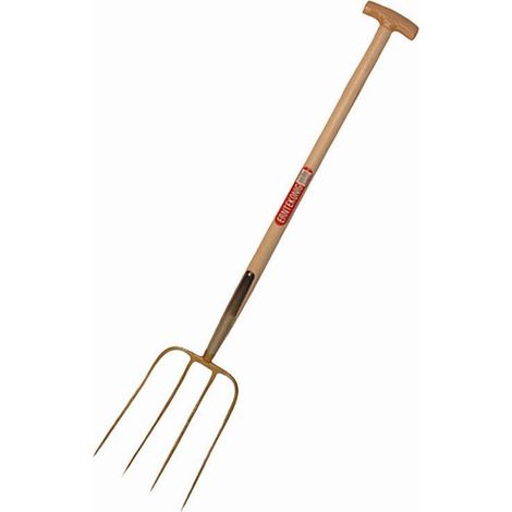 Dunggabel 4 Zinken, 85cm-T-Stiel Esche, 31x23cm, gold-lackiert (1/4)