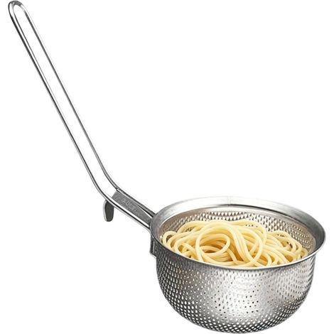 Passoire en acier inoxydable Écumoire en acier inoxydable avec manche Tamis à mailles fines pour Soupes, Sauces, Bouillons, Fritures, Beurre, Préparation Culinaire, Mousse, Cuisson en Cuisine (1/5)